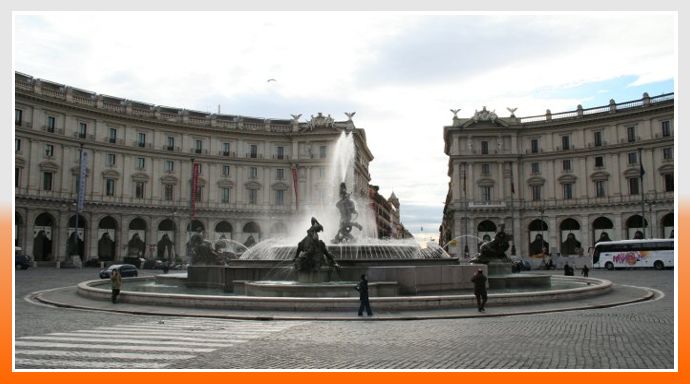 Площадь Республики в Риме - фонтан Наяд